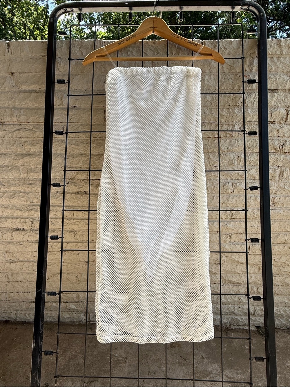 White Mesh Midi Skirt